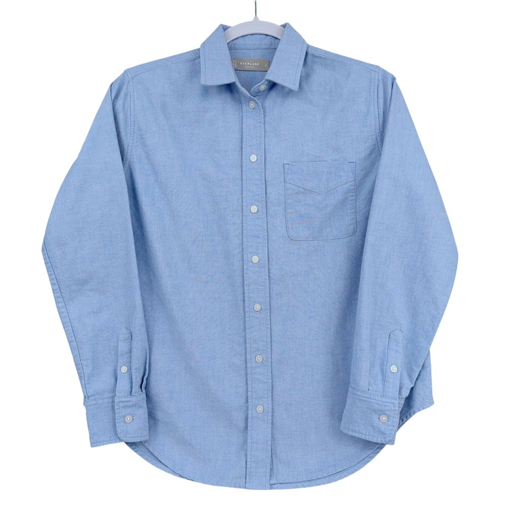 Everlane Relaxed Oxford Shirt Women 0 Organic Cotton Blue F-BTDN-CTN-OOXF-RLX